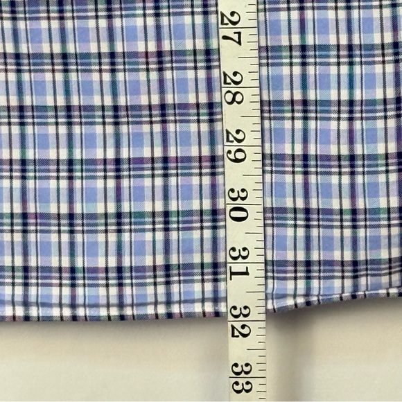 Ralph Lauren Luxury Oxford Men's XL White & Blue Checkered Plaid Shirt Excellent - Picture 6 of 8